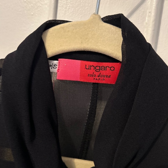 French Designer: Vintage Ungaro Paris sheer/patterned tunic; French size 42/4-6 - Picture 2 of 4
